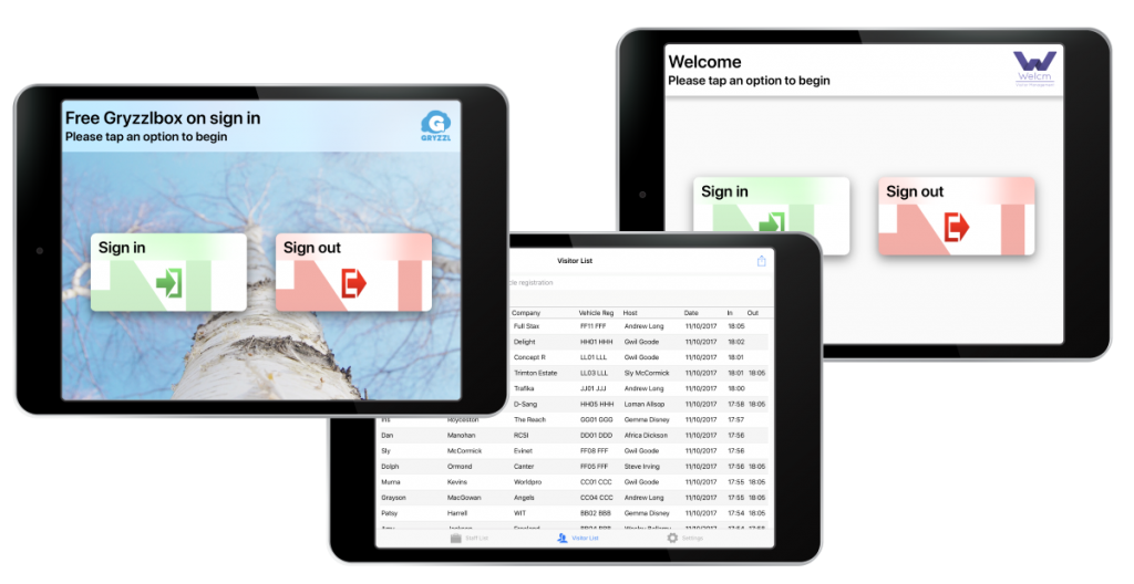 3 ipads for visitor sign in image